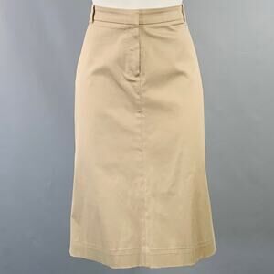 JIL SANDER Size M Beige Khaki Cotton Blend Midi Pencil Skirt